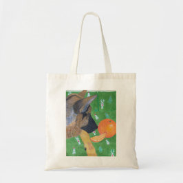 Dog and orange bag トートバッグ