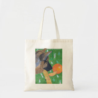Dog and orange bag トートバッグ