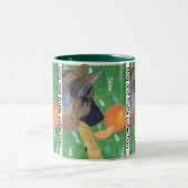 Dog and orange Two-Tone coffee mug ツートーンマグカップ (中央)