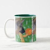 Dog and orange Two-Tone coffee mug ツートーンマグカップ (左)