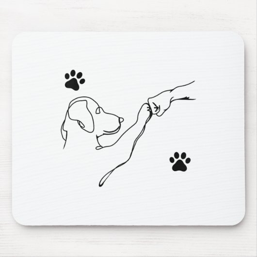 Dog And People Punch Hand Dog Friendship Fist Bump マウスパッド (正面)