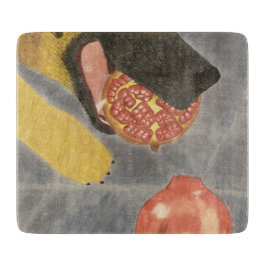 Dog and pomegranate cutting board カッティングボード