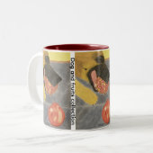 Dog and pomegranate Two-Tone coffee mug ツートーンマグカップ (正面左)