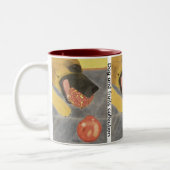 Dog and pomegranate Two-Tone coffee mug ツートーンマグカップ (左)