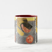 Dog and pomegranate Two-Tone coffee mug ツートーンマグカップ (中央)
