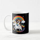 Dog And Unicorn Space Galaxy Rainbow Dogs コーヒーマグカップ (左)