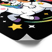 Dog And Unicorn Space Galaxy Rainbow Dogs ポスター (角)