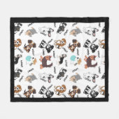Dog and Woof フリースブランケット (正面(横))