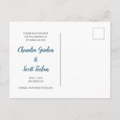 Dog Announcing Save The Date 結婚's Photo 案内ポストカード (裏面)