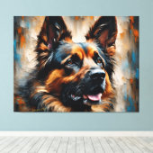 Dog Art 2 - German Shepherd 2 キャンバスプリント (インサイチュ (ウッドフロア))