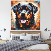 Dog Art 2 - Rottweiler 1 キャンバスプリント (インサイチュ (寝室))