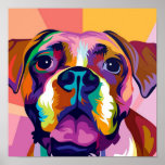 Dog Art Present | Boxer Dog Pop Art Gift ポスター<br><div class="desc">Dog Art Present | Boxer Dog Pop Art Gift</div>