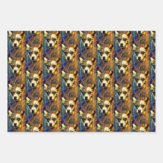 Dog Art Set ラッピングペーパーシート (正面)