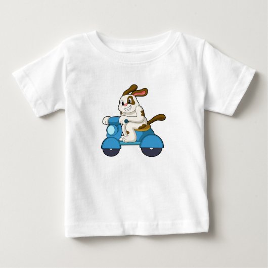Dog as Biker with Scooter.PNG ベビーTシャツ (正面)
