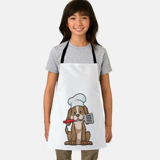 Dog as Cook with Chef's hat & Spatula エプロン (インサイチュ)