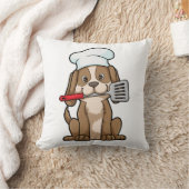 Dog as Cook with Chef's hat & Spatula クッション (ブランケット)