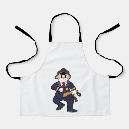 Dog as Police officer with Police uniform エプロン (正面)