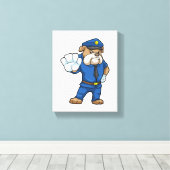 Dog as Police officer with Uniform キャンバスプリント (インサイチュ (ウッドフロア))