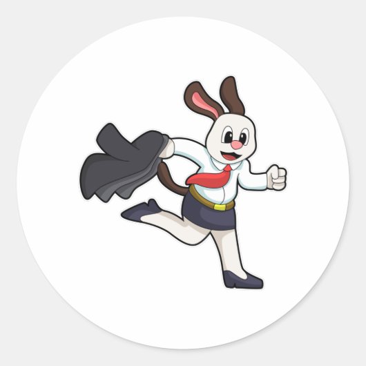 Dog as Secretary with Skirt ラウンドシール (正面)