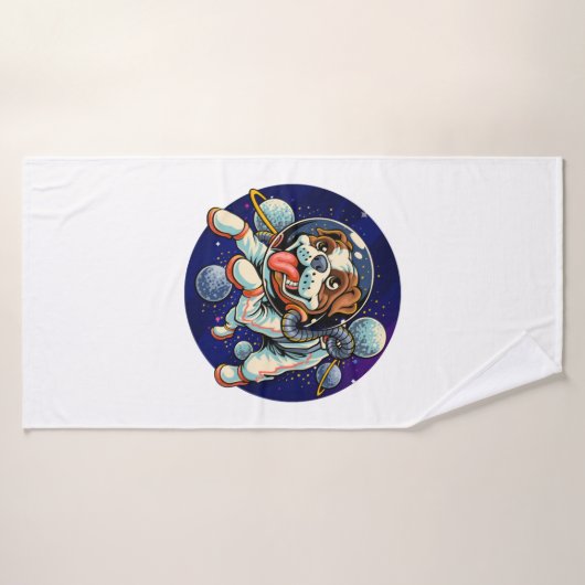 Dog Astronaut, space dog バスタオル (バスタオル)