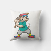 Dog at Baseball with Baseball bat クッション (裏面)