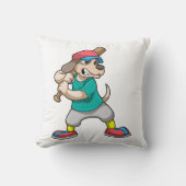 Dog at Baseball with Baseball bat クッション (正面)