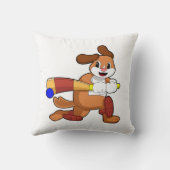 Dog at Cricket with Cricket bat クッション (裏面)