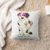 Dog at Football Sport クッション (ブランケット)