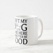 「Dog At Home」– 面白いペット好きの引用 コーヒーマグカップ (正面右)