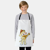 Dog at Music with Guitar エプロン (着用した状態)