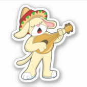 Dog at Music with Guitar シール (正面)