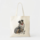 Dog - Australian Shepherd - Blue Merle トートバッグ (正面)