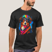 Dog Australian Shepherd Snowboard Tシャツ (正面)