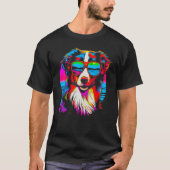 Dog Australian Shepherd Sunglasses Tシャツ (正面)