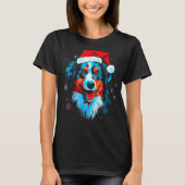 Dog Australian Shepherd Xmas Tシャツ (正面)
