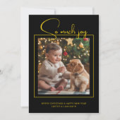 Dog & Baby Christmas Photo Greeting – So Much Joy シーズンカード (正面)