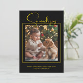 Dog & Baby Christmas Photo Greeting – So Much Joy シーズンカード (スタンド正面)