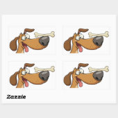  Dog Balancing Bone Cartoon 長方形シール (シート)