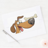  Dog Balancing Bone Cartoon 長方形シール (封筒)
