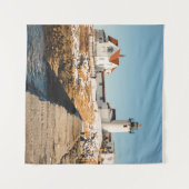 Dog Bar Lighthouse along the ocean coastline of th タペストリー (正面(横))