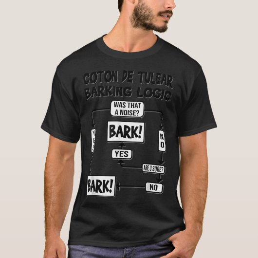 Dog Barking Logic、おもしろい犬ギフト、コおもしろいトン・ド Tシャツ (正面)