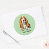 Dog, Basset Hound Portrait Template ラウンドシール (封筒)