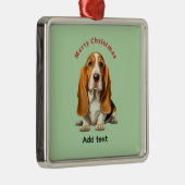 Dog, Basset Hound Template, Christmas  メタルオーナメント (右)