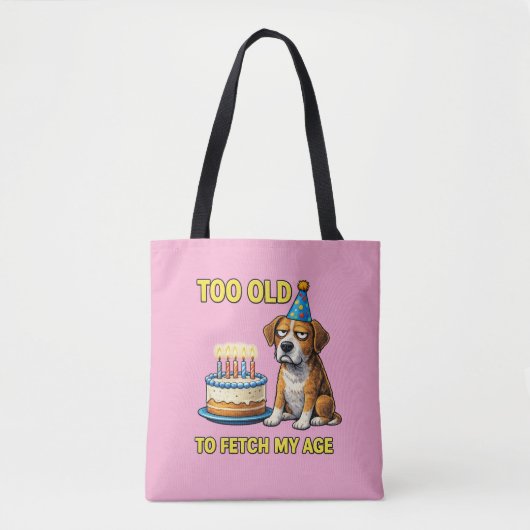 Dog Birthday Cake Funny Quote Tote Bag トートバッグ (正面)