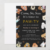 Dog Birthday Party 招待状 (正面/裏面)