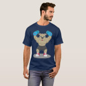 Dog Bodybuilder Dumbbells Bodybuilding Tシャツ (正面フル)