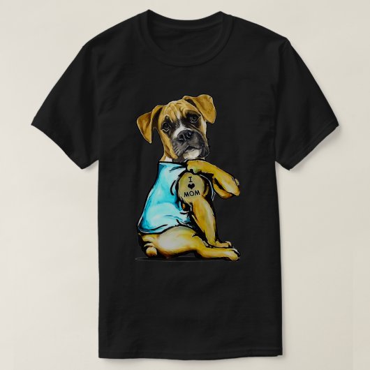 Dog Boer Dog Tattoo I Love Mom Mother's Day Lover  Tシャツ (デザイン正面)