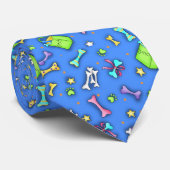 Dog Bones Blue Pattern Men's Tie ネクタイ (ロール)