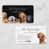 Dog Boutique Business Card Black and White 名刺 (正面/裏面)