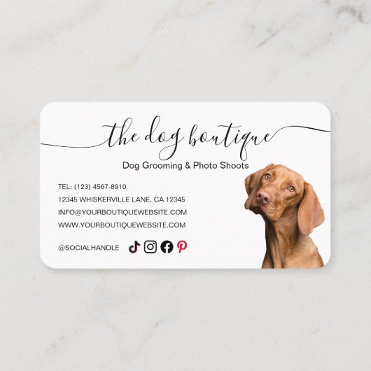 Dog Boutique Business Card Black and White 名刺 (裏面)